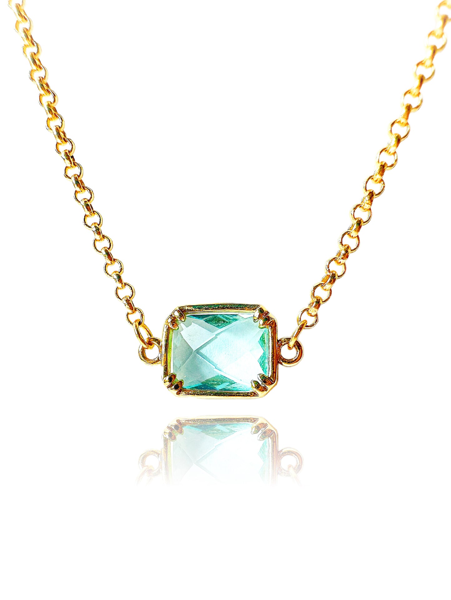 Blue Crystal 24K Gold-Filled Necklace