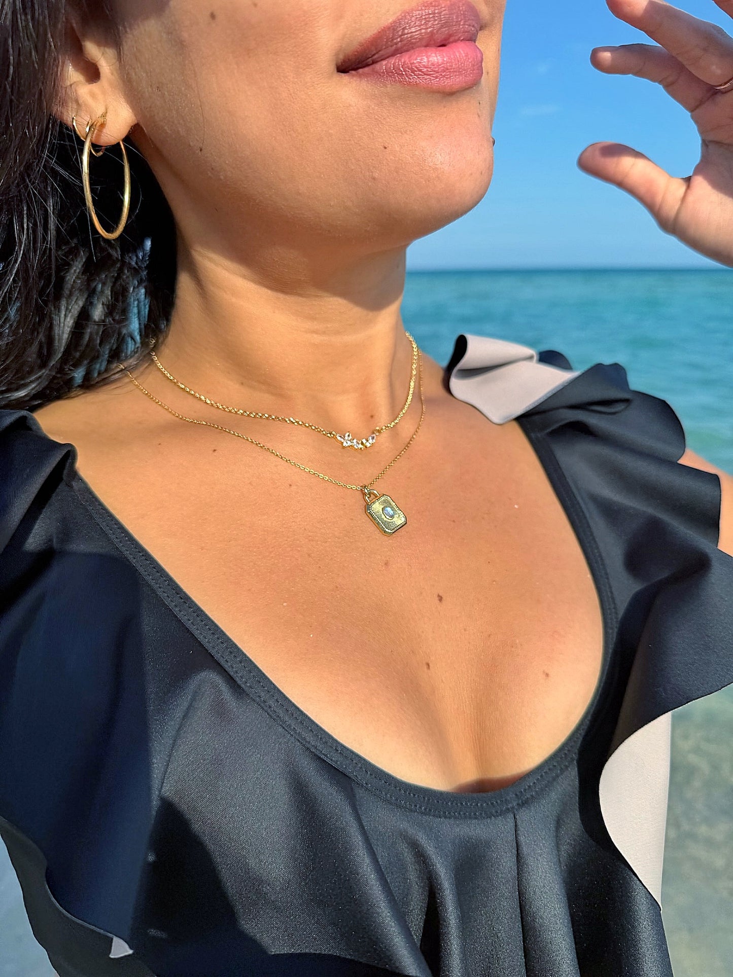 Moonstone Solitaire 24K Gold Filled Necklace