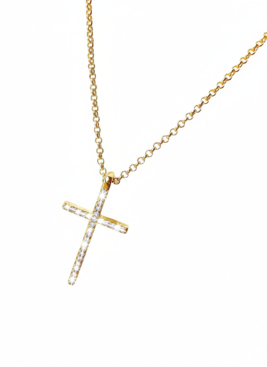 Light of Love Crystal Cross 18K Gold-Filled Necklace