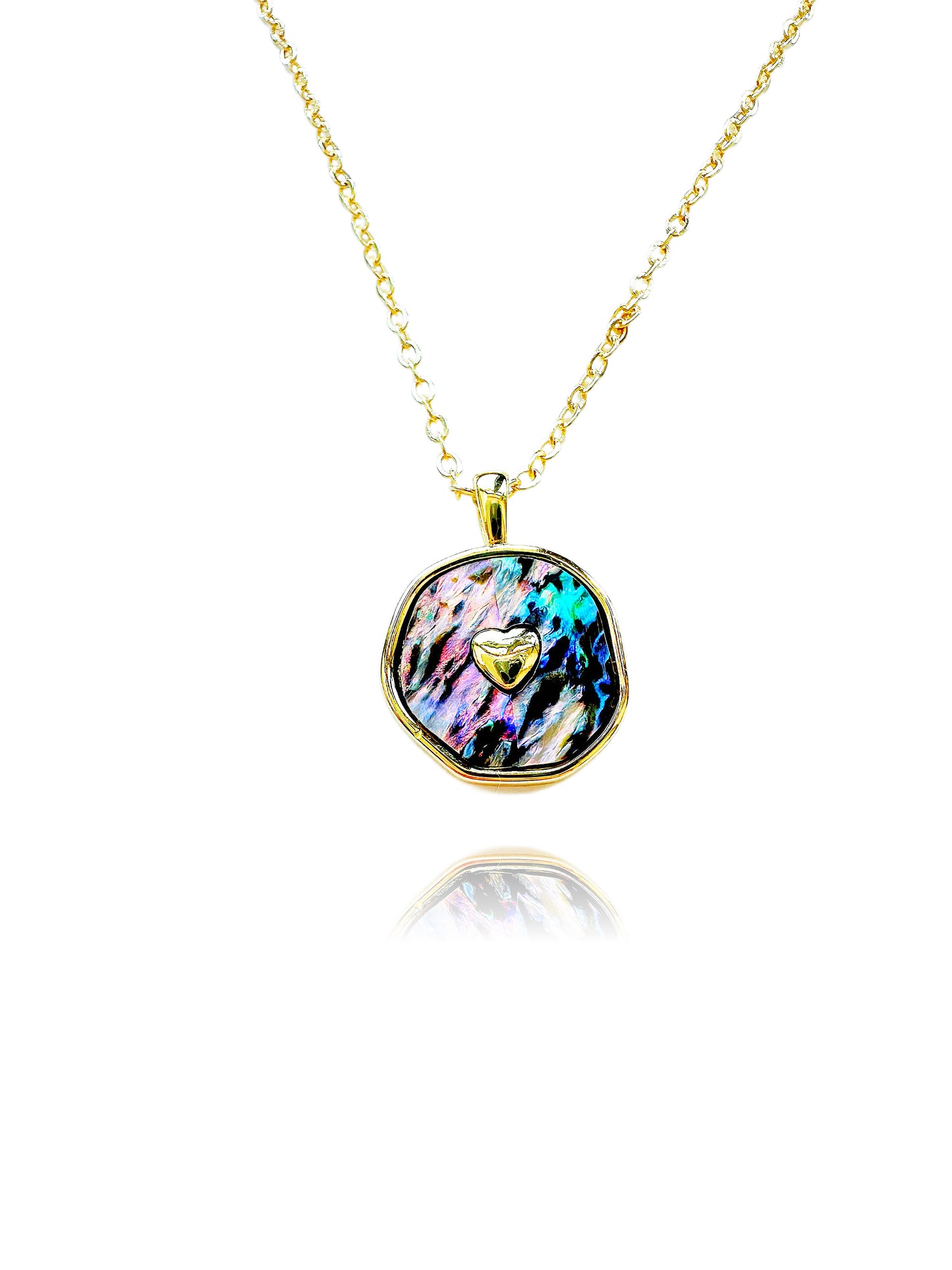 Rainbow Love Shell 24K Gold Necklace
