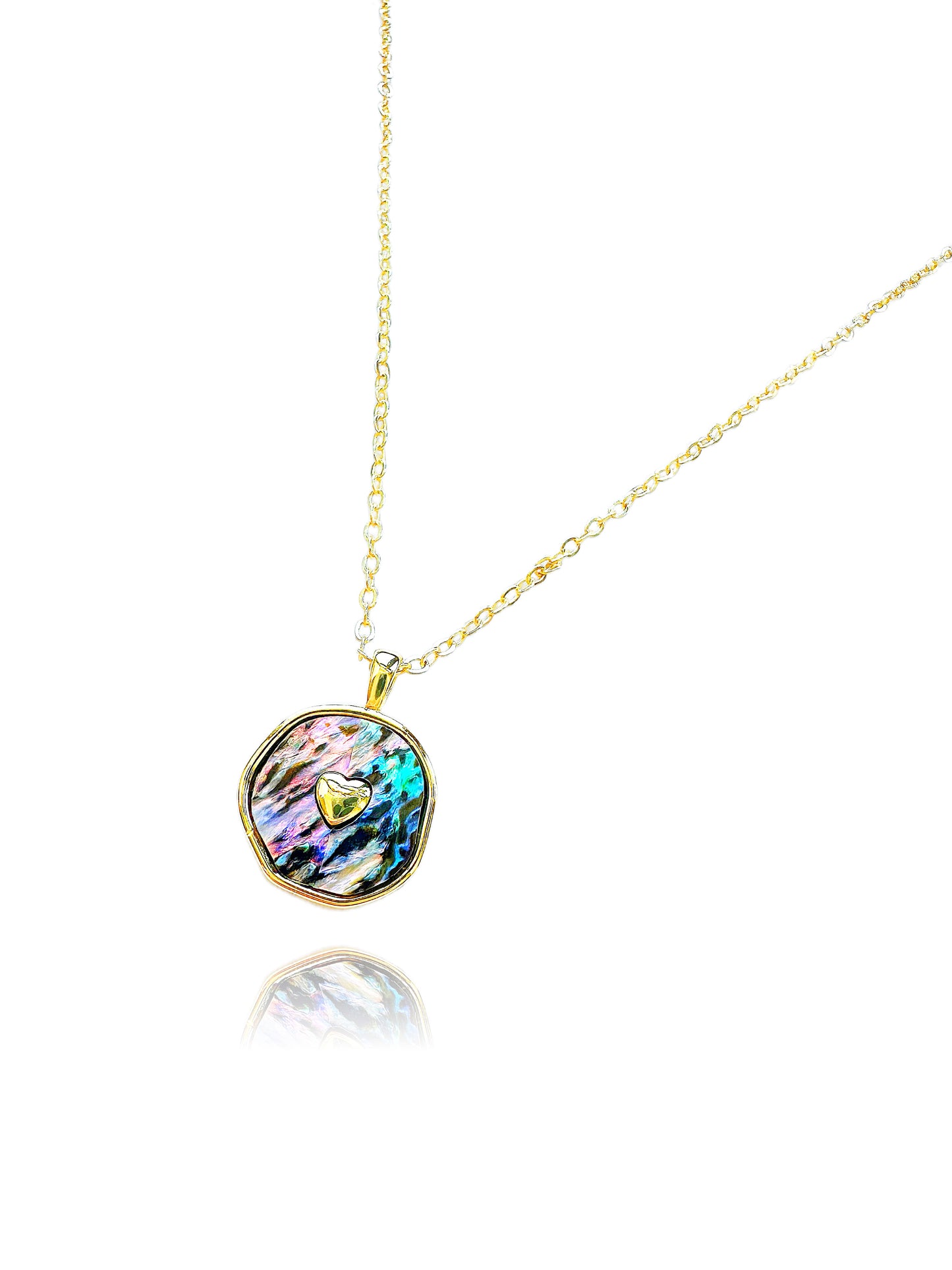 Rainbow Love Shell 24K Gold Necklace