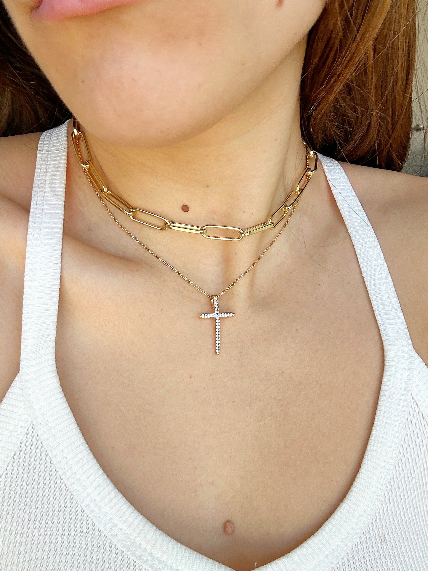 Light of Love Crystal Cross 18K Gold-Filled Necklace