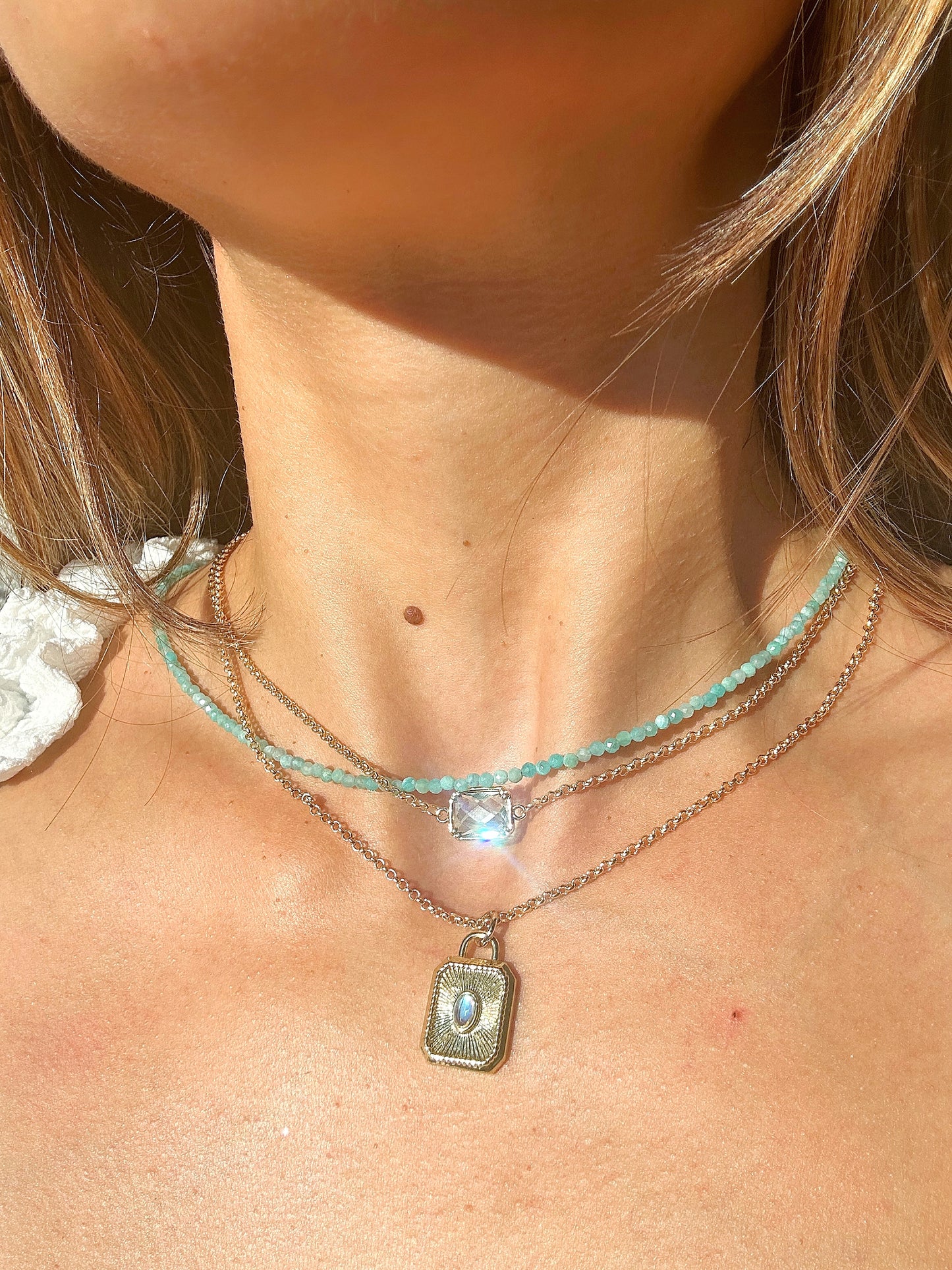 Blue Crystal 24K Gold-Filled Necklace