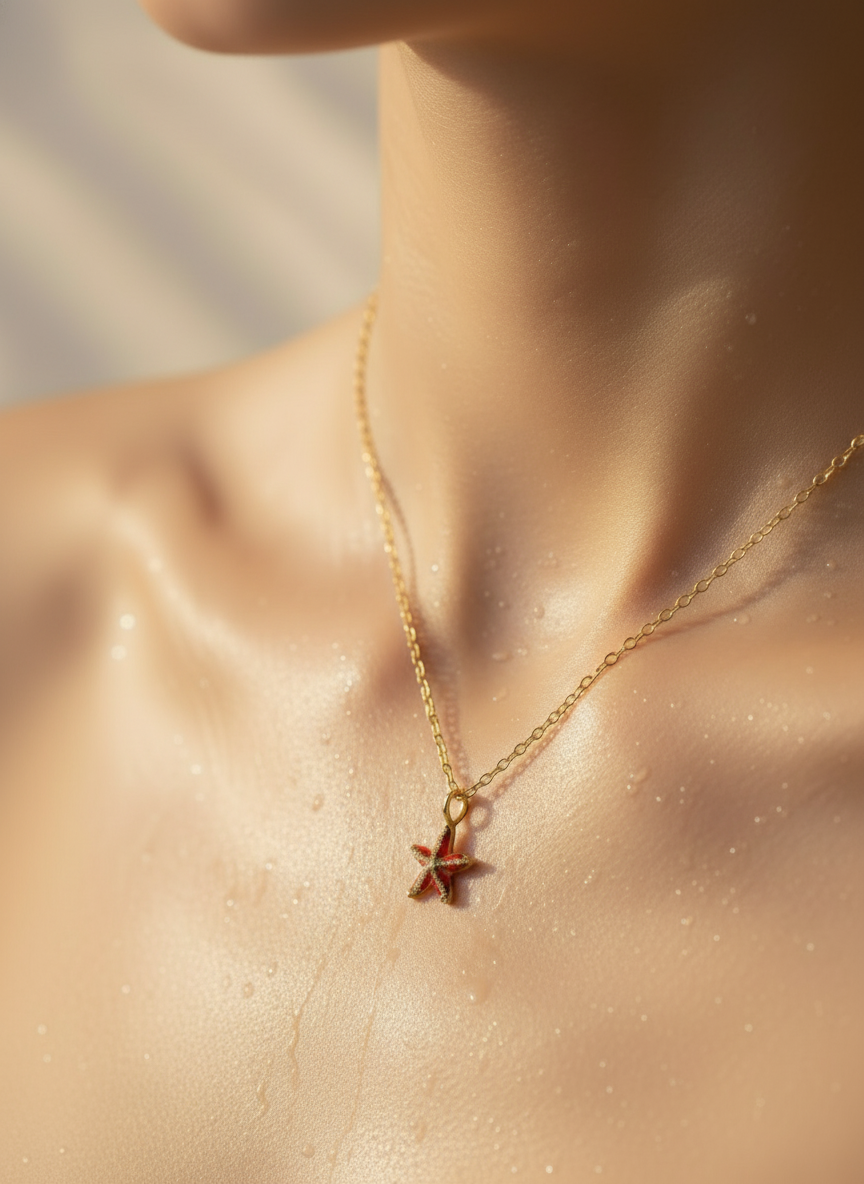 14K Gold-Filled Dainty Starfish Necklace
