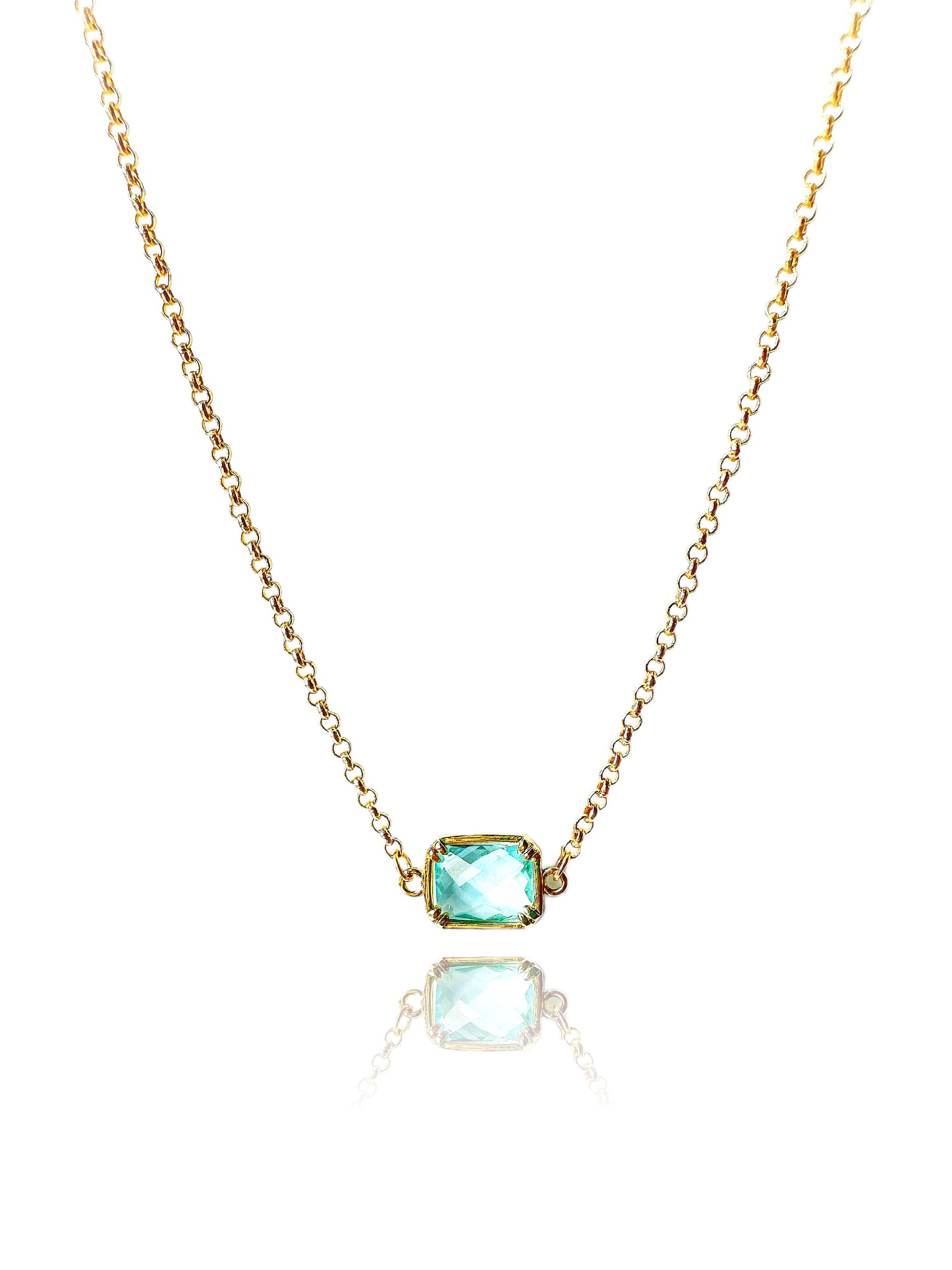 Blue Crystal 24K Gold-Filled Necklace