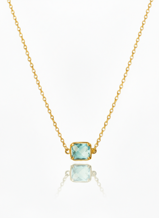 Blue Crystal 24K Gold-Filled Necklace