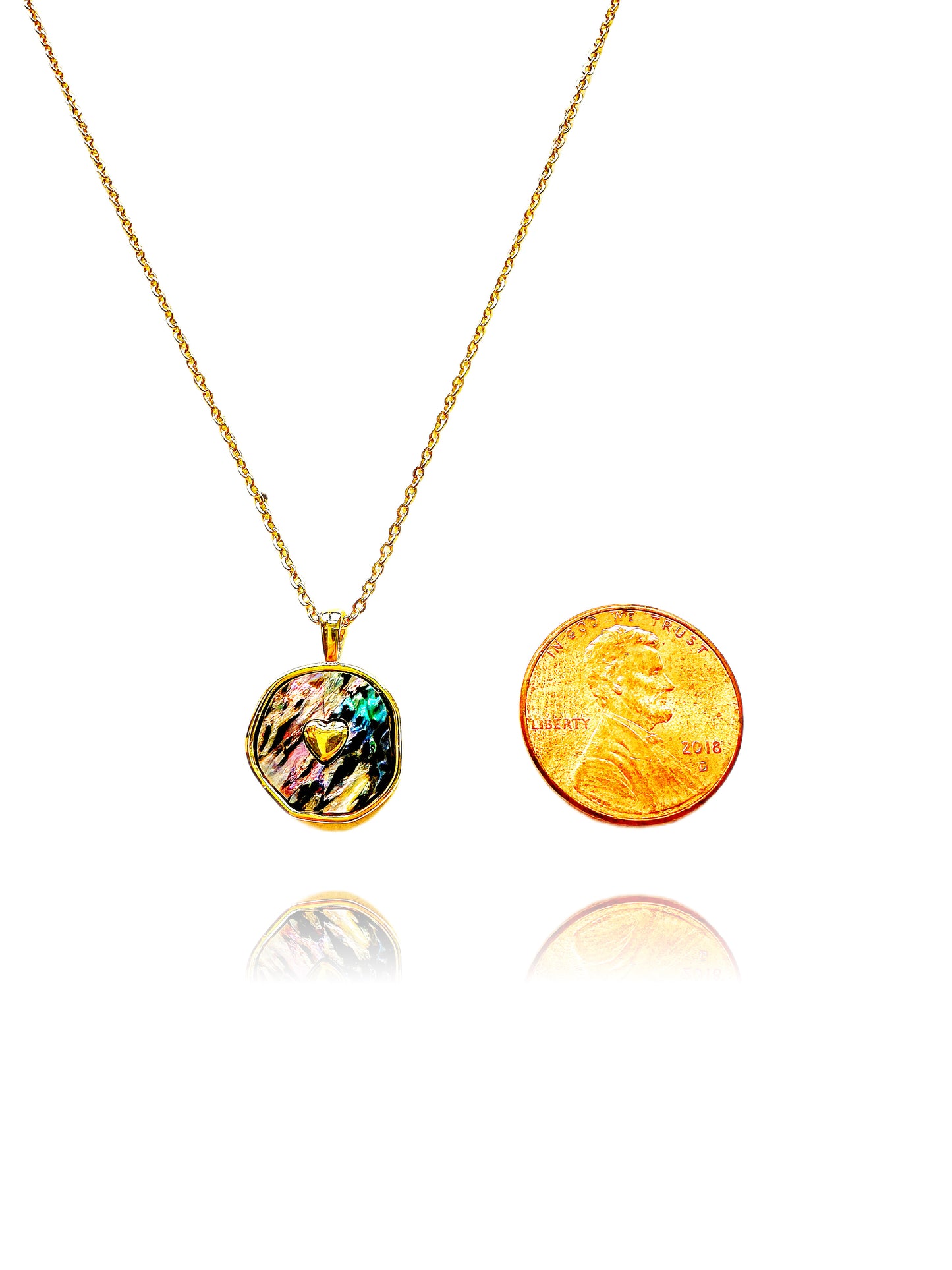 Rainbow Love Shell 24K Gold Necklace