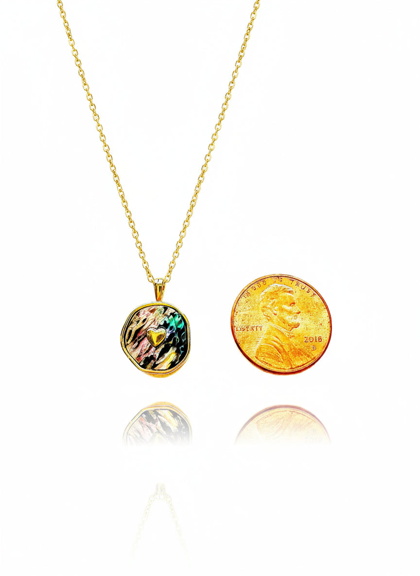 Rainbow Love Shell 24K Gold Necklace
