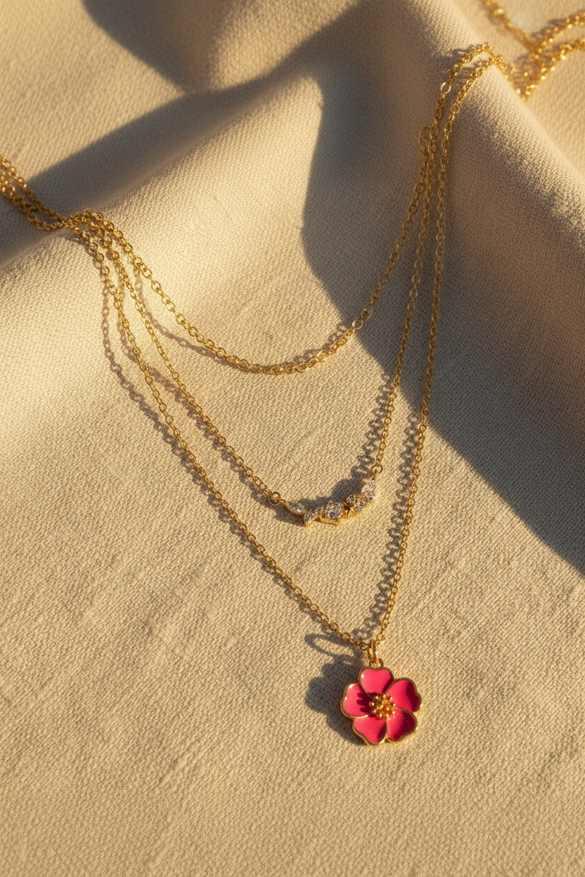 Island Blossom Gold-Filled Necklace Set