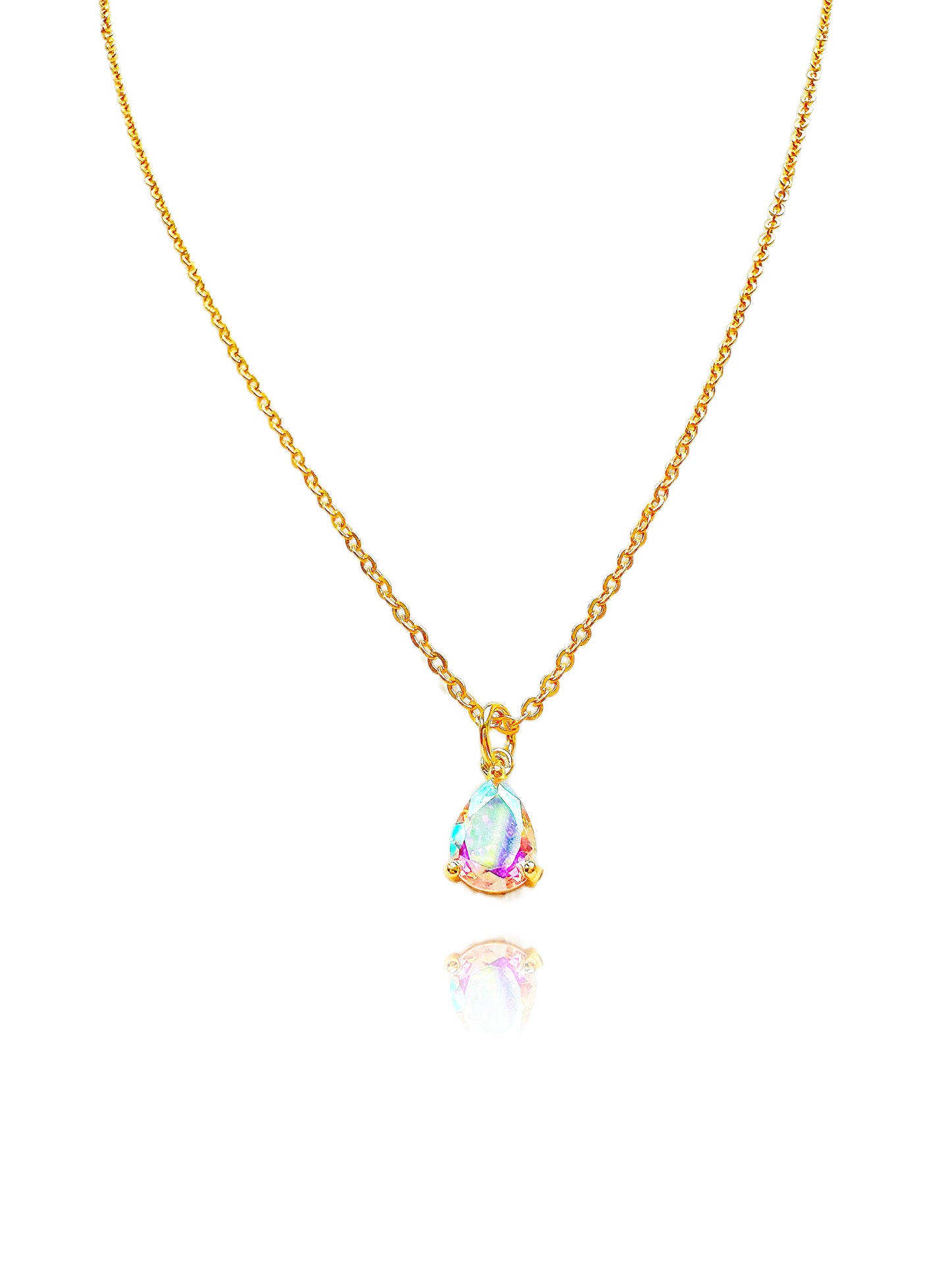 Crystal Sea Drop 18K Gold Filled Necklace