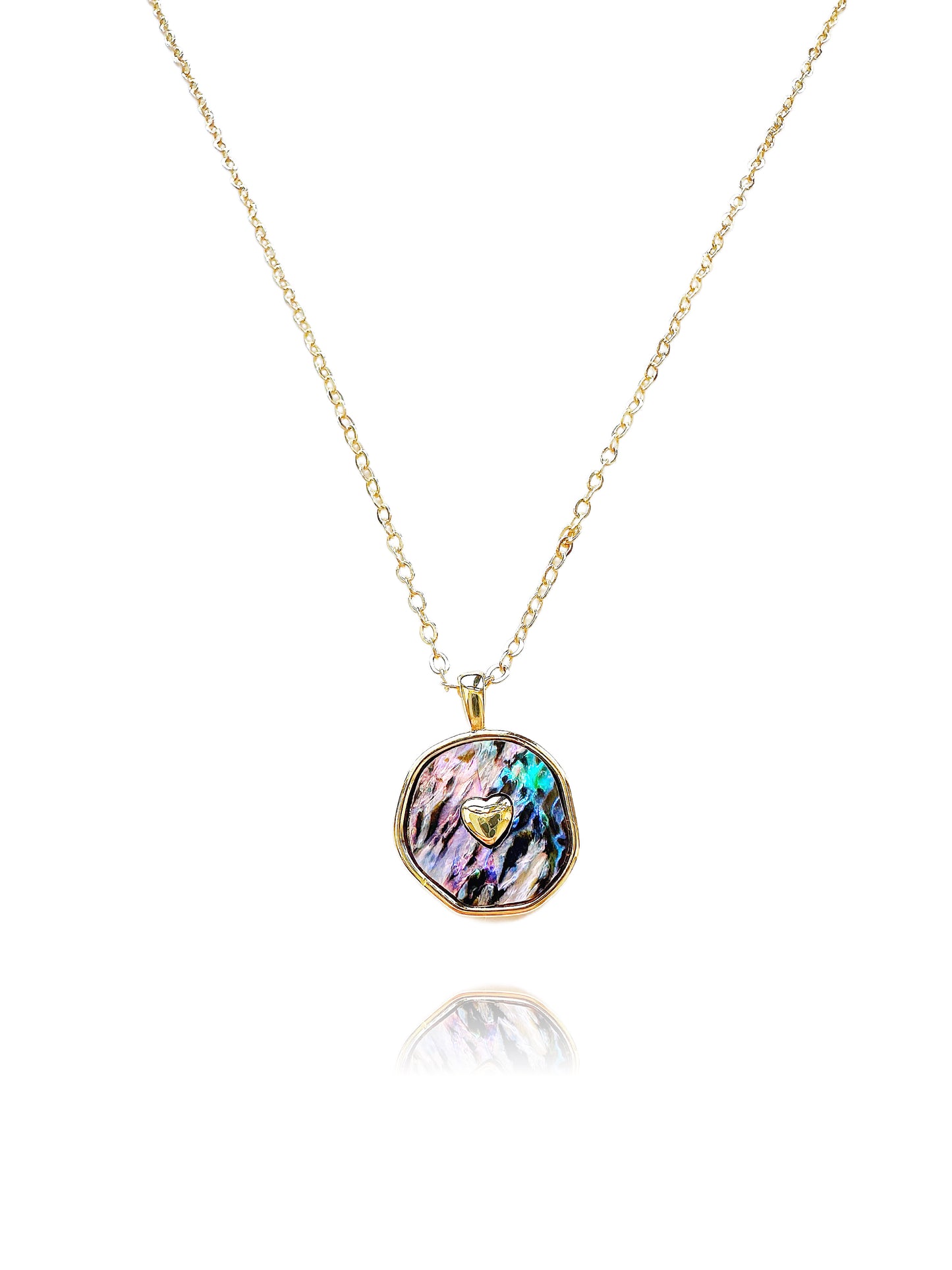 Rainbow Love Shell 24K Gold Necklace
