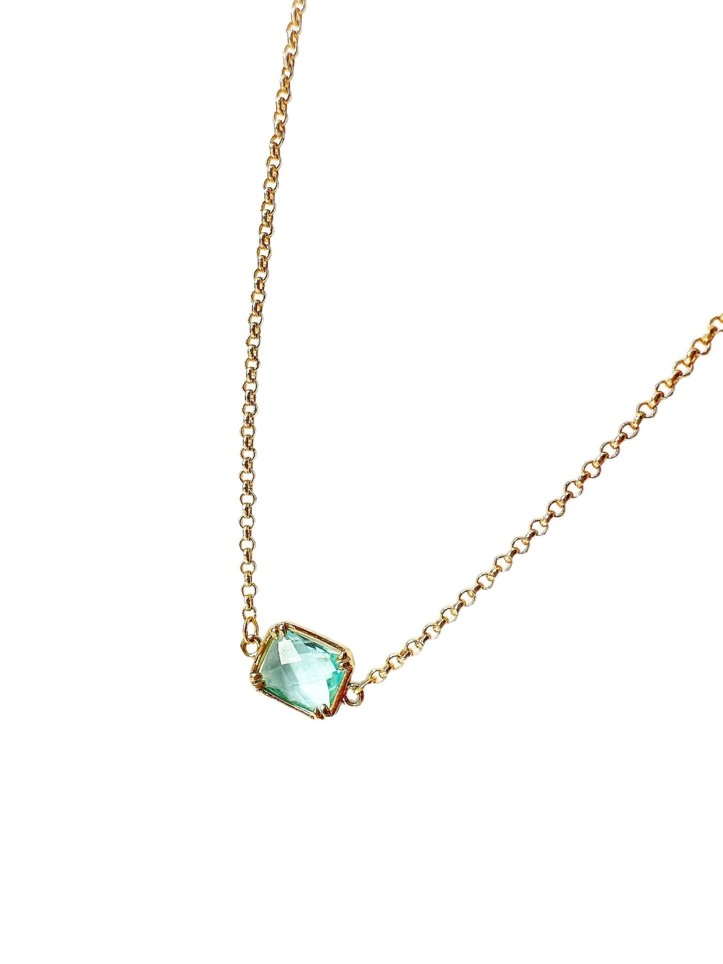 Blue Crystal 24K Gold-Filled Necklace