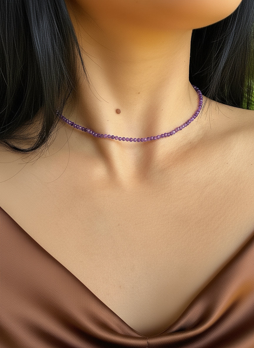 Amethyst Aura Gemstone Base Necklace