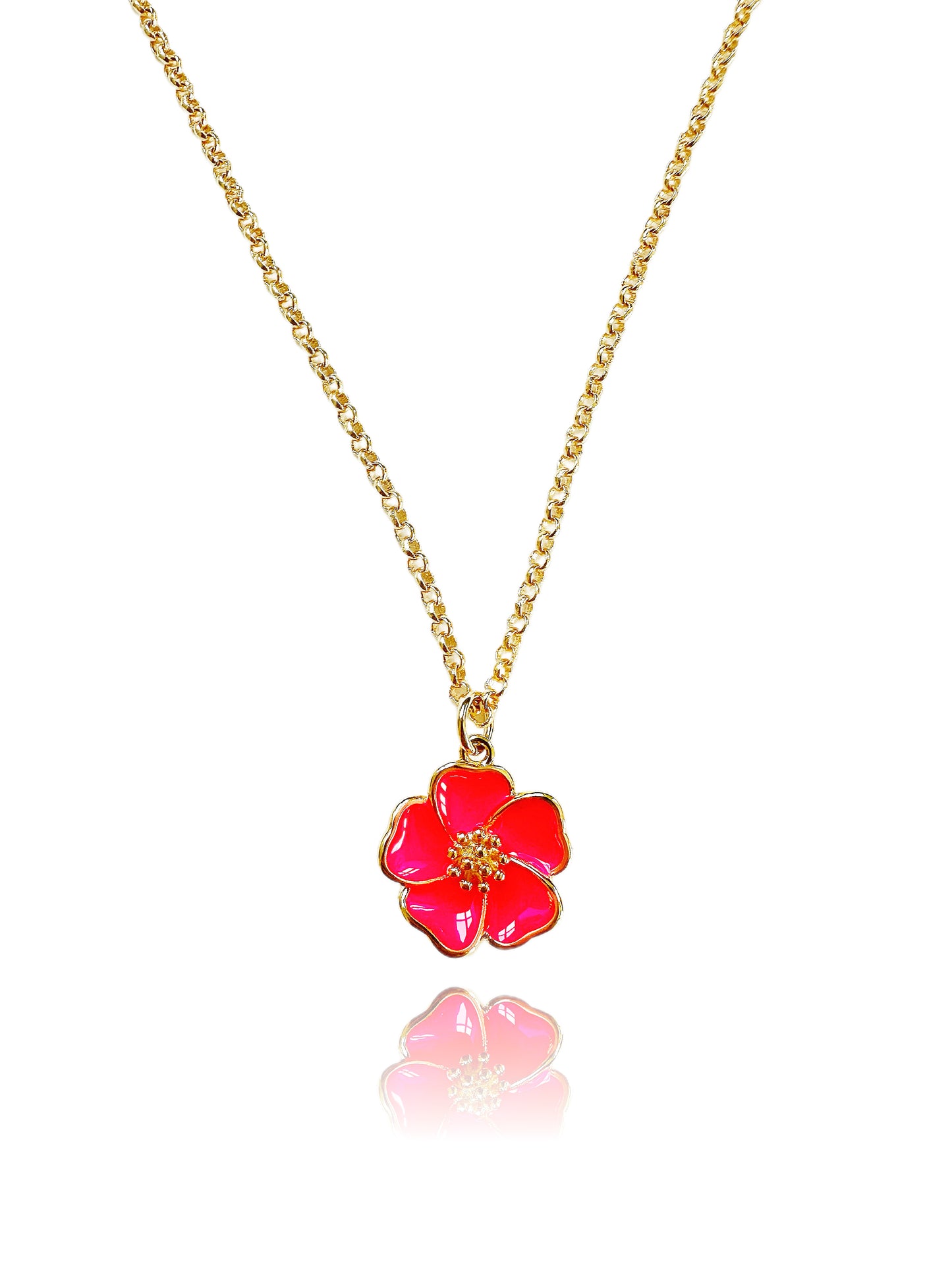 Rosé Hibiscus Gold-Filled Necklace