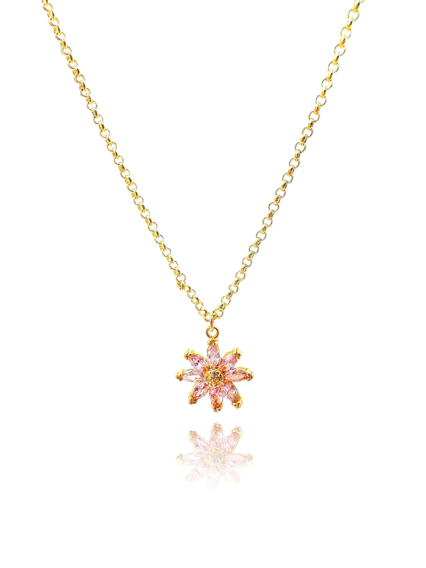 Pink Daisy Dreams Gold-Filled Necklace