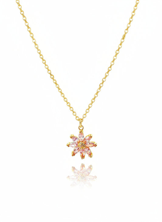 Pink Daisy Dreams Gold-Filled Necklace