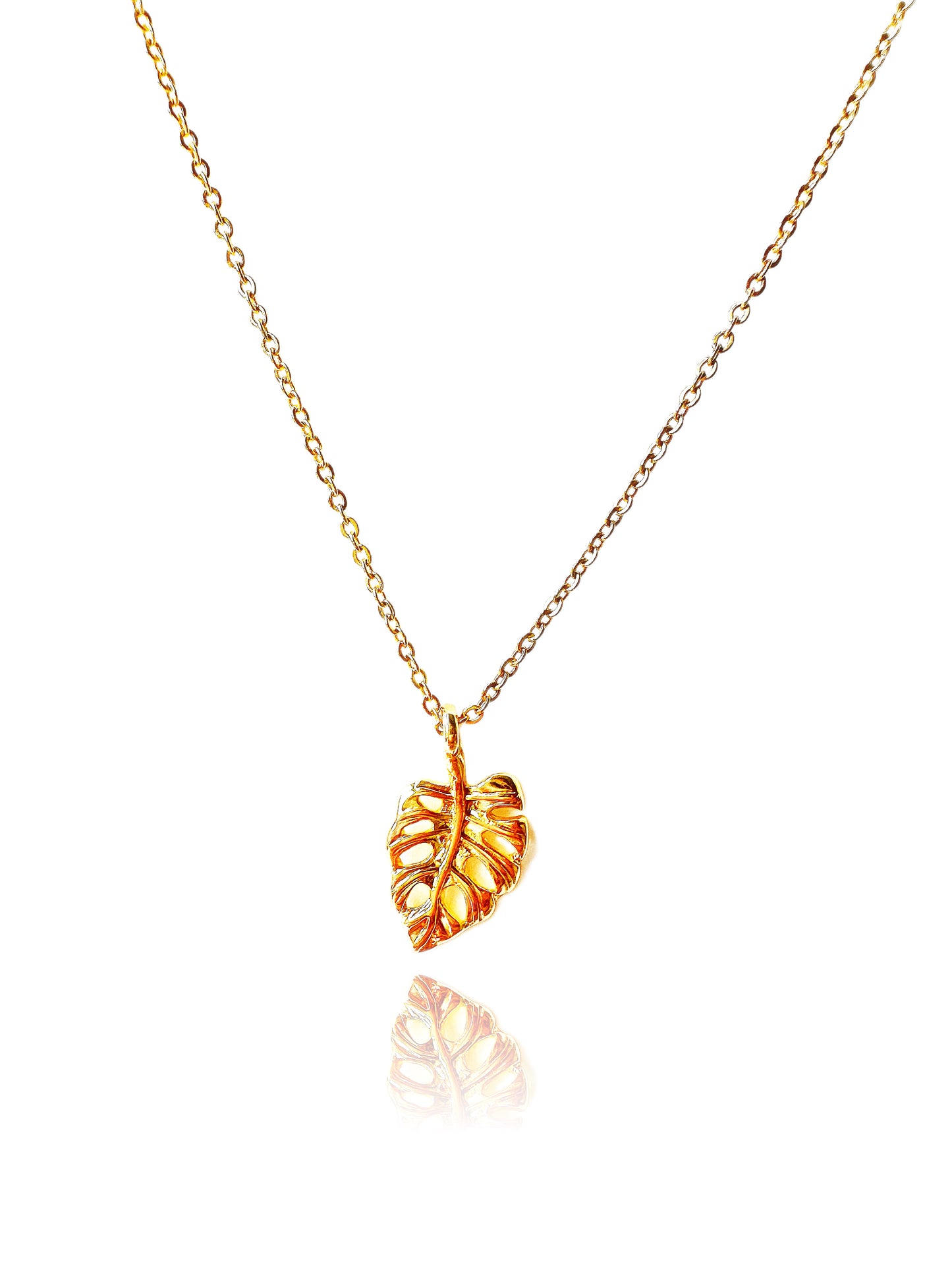 Island Girl 24K Gold-Filled Monstera Leaf Necklace