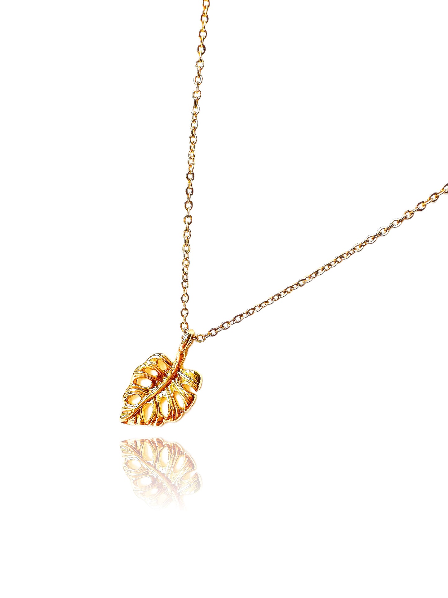Island Girl 24K Gold-Filled Monstera Leaf Necklace