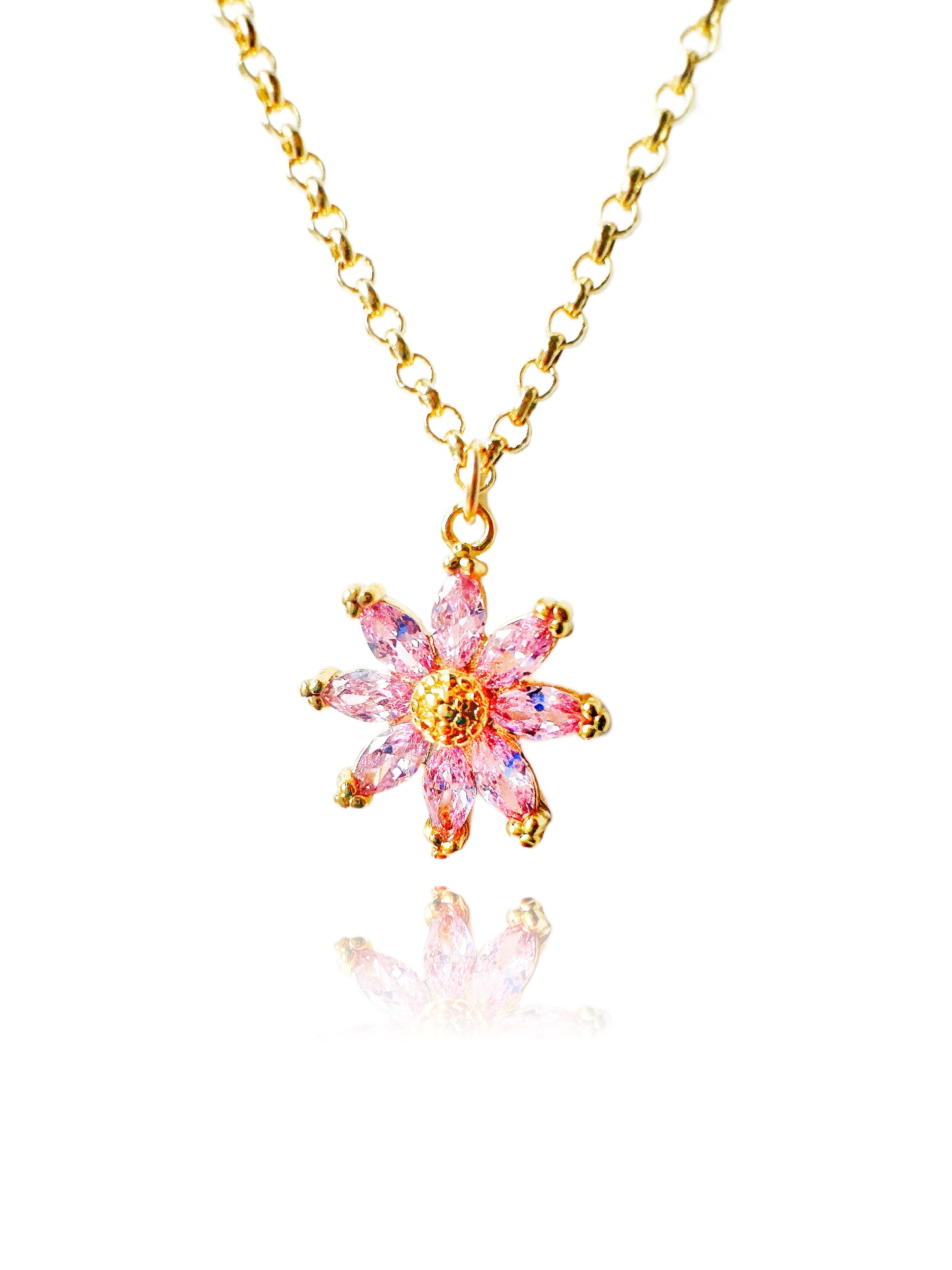 Pink Daisy Dreams Gold-Filled Necklace