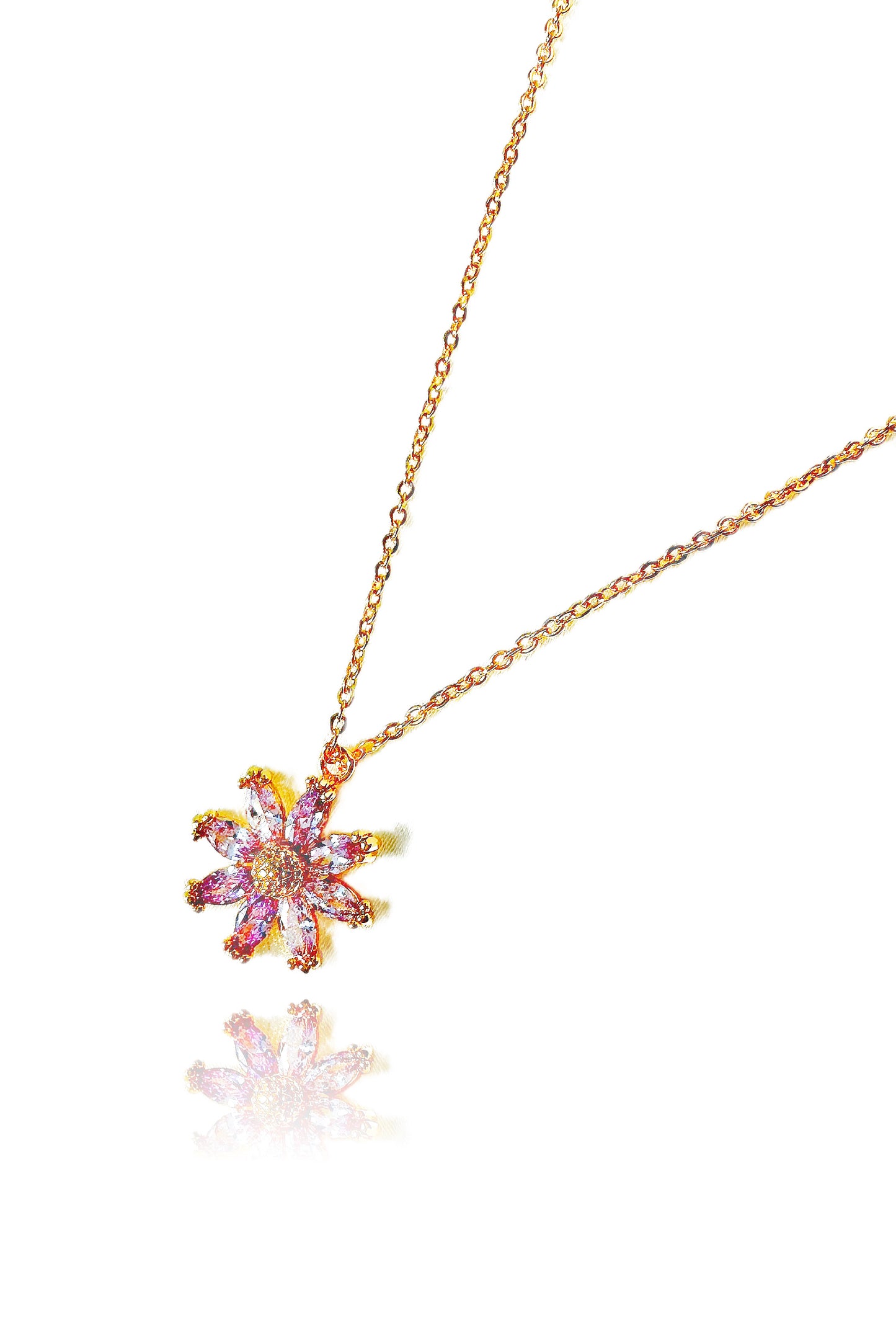 Pink Daisy Dreams Gold-Filled Necklace