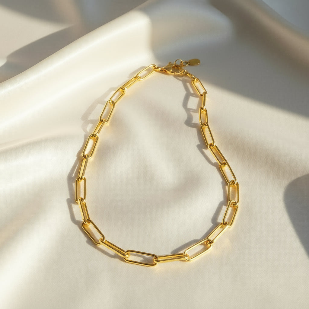 Chunky Gold-filled Paper Clip Base Necklace