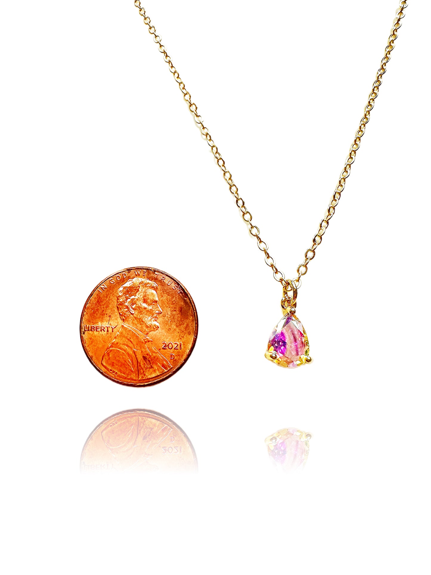 Crystal Sea Drop 18K Gold Filled Necklace