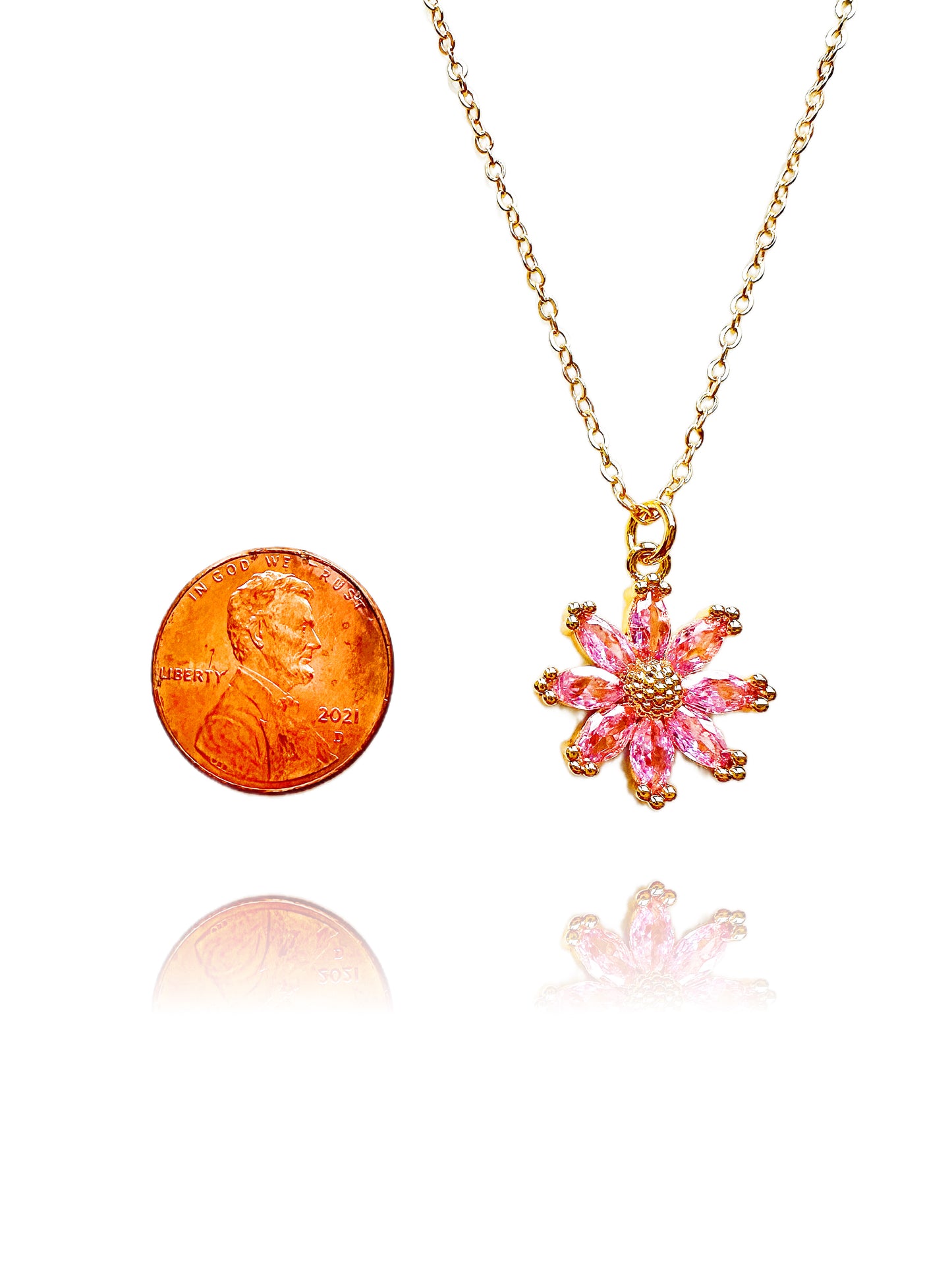 Pink Daisy Dreams Gold-Filled Necklace