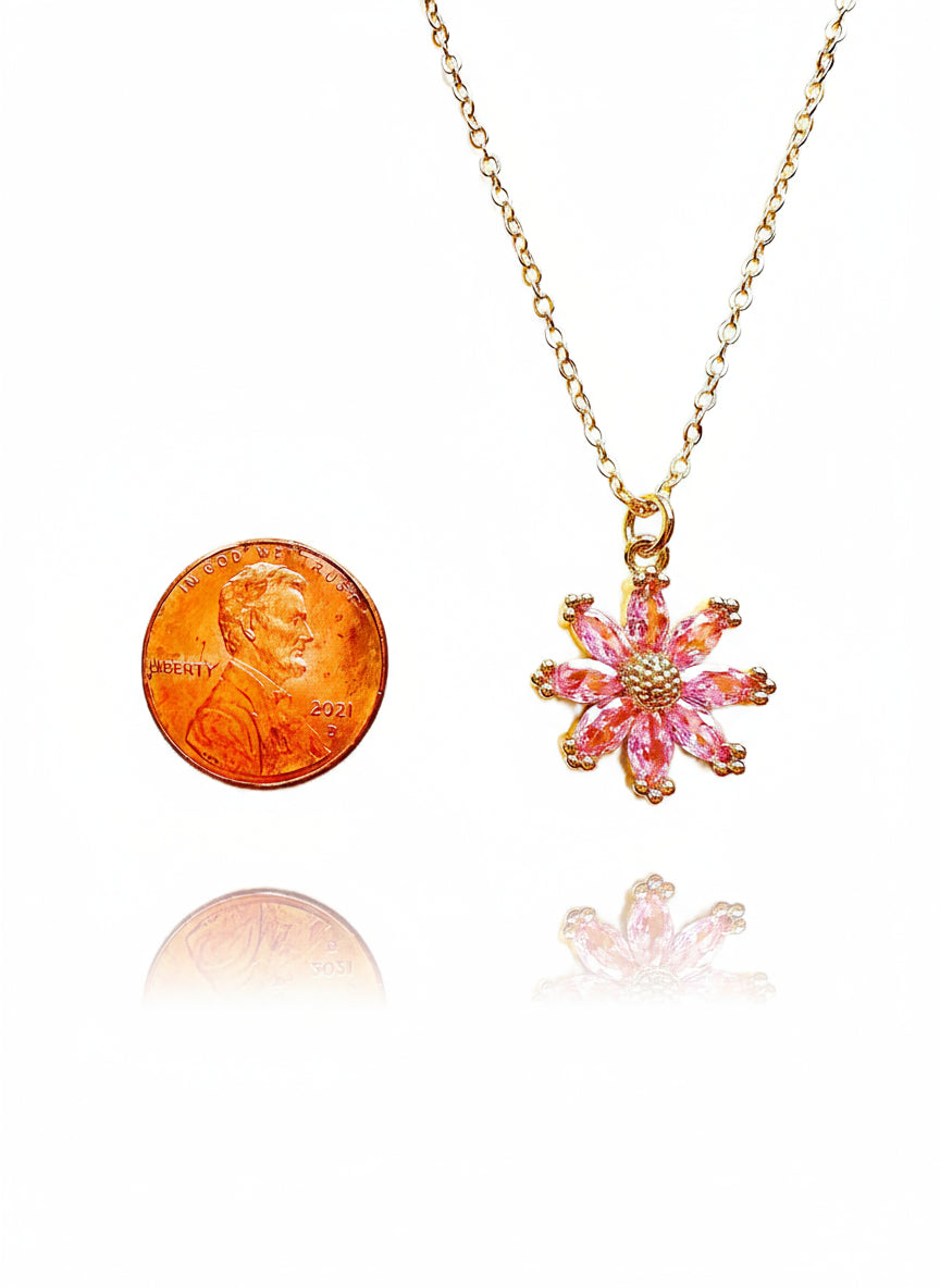 Pink Daisy Dreams Gold-Filled Necklace