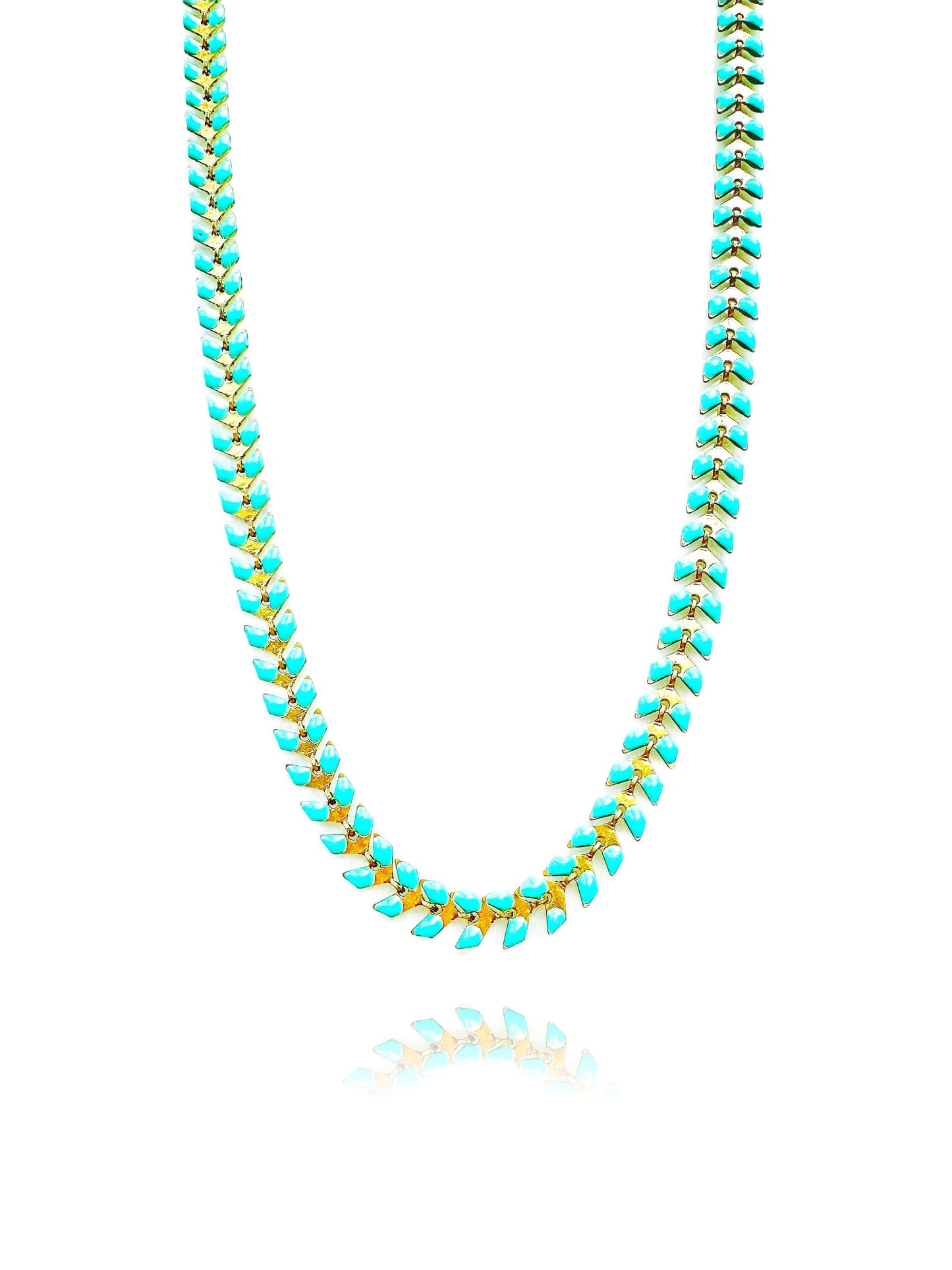 Turquoise Herringbone Necklace