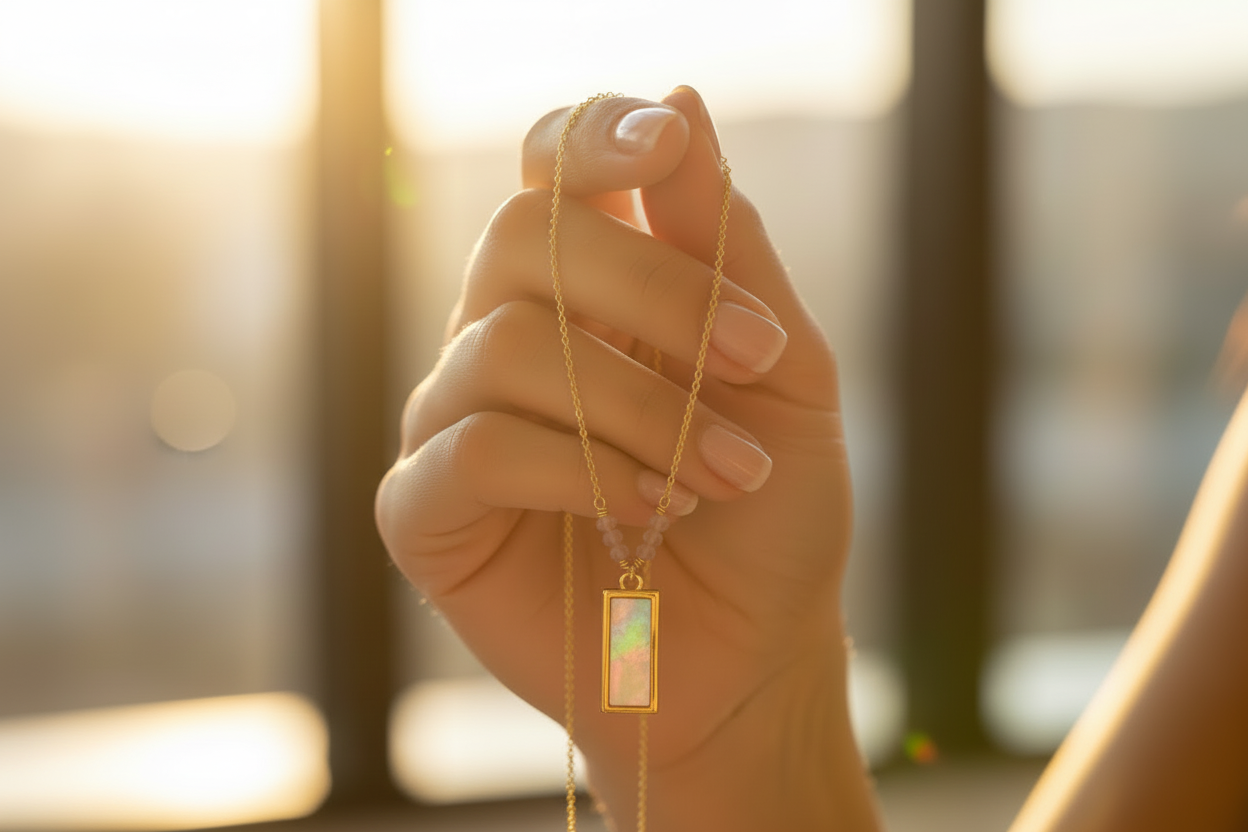 Aurora - Pearl & Morganite 16K Gold-Filled Necklace