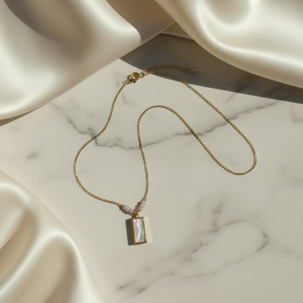 Aurora - Pearl & Morganite 16K Gold-Filled Necklace