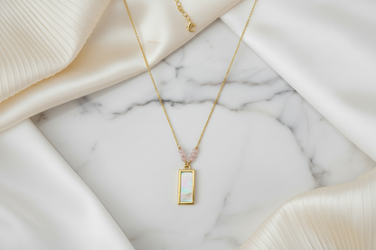 Aurora - Pearl & Morganite 16K Gold-Filled Necklace