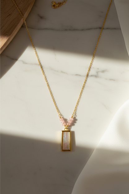 Aurora - Pearl & Morganite 16K Gold-Filled Necklace