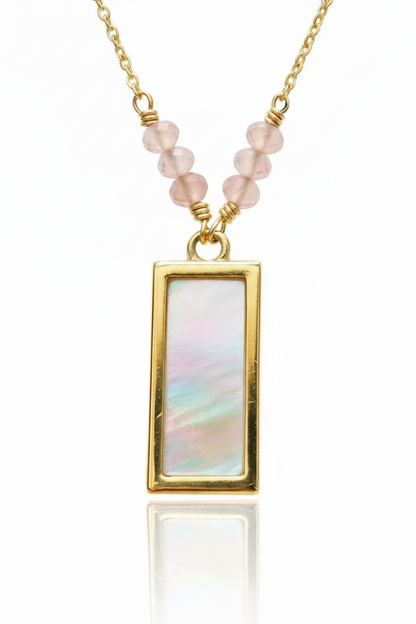 Aurora - Pearl & Morganite 16K Gold-Filled Necklace