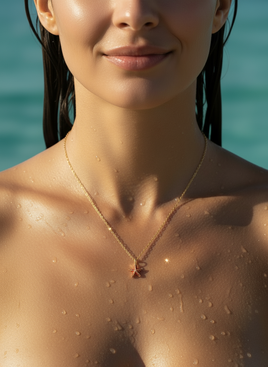 14K Gold-Filled Dainty Starfish Necklace