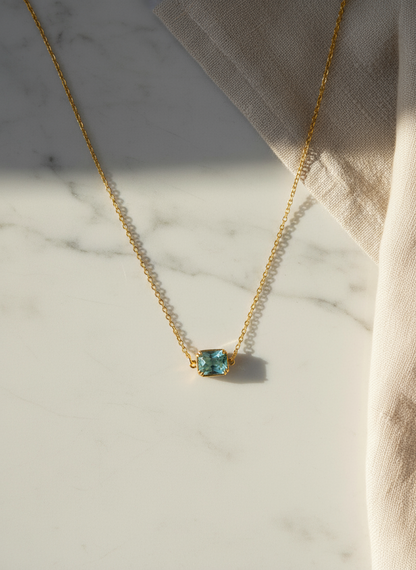 Blue Crystal 24K Gold-Filled Necklace