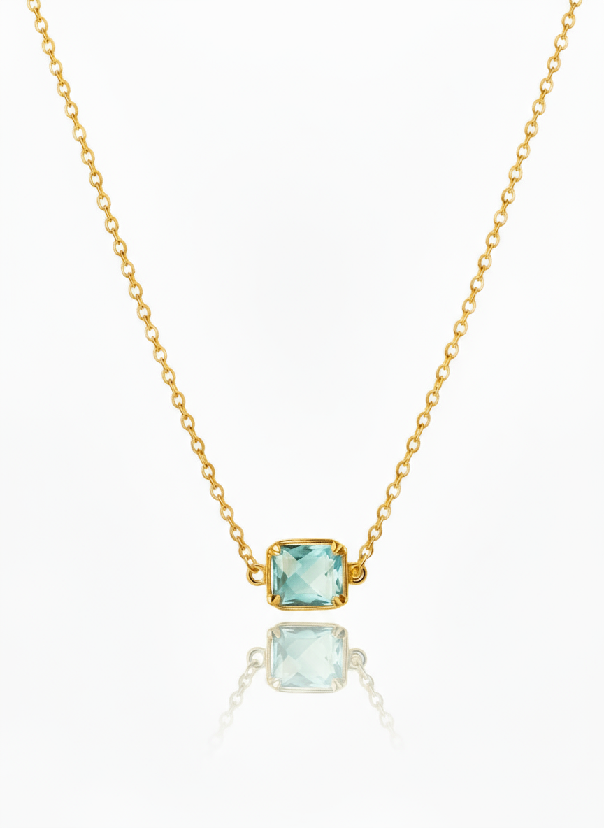 Blue Crystal 24K Gold-Filled Necklace