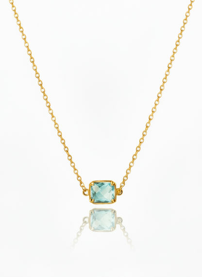 Blue Crystal 24K Gold-Filled Necklace