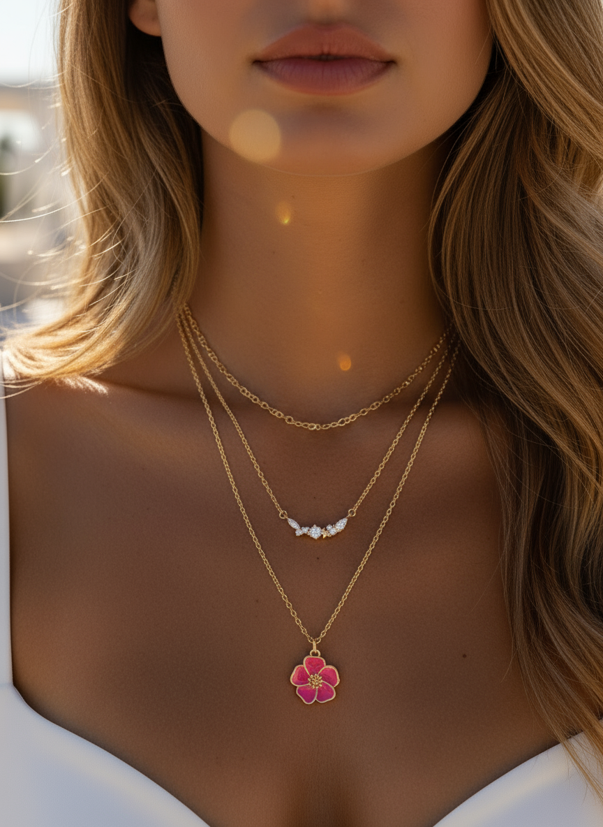 Island Blossom Gold-Filled Necklace Set