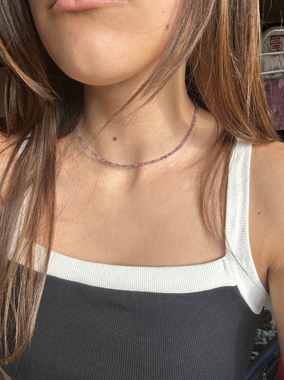 Amethyst Aura Gemstone Base Necklace