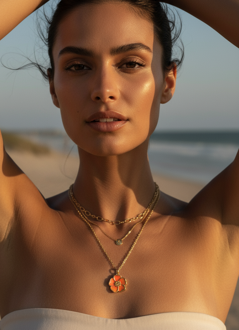 14k Sunset Gold-Filled Beach Flower Necklace