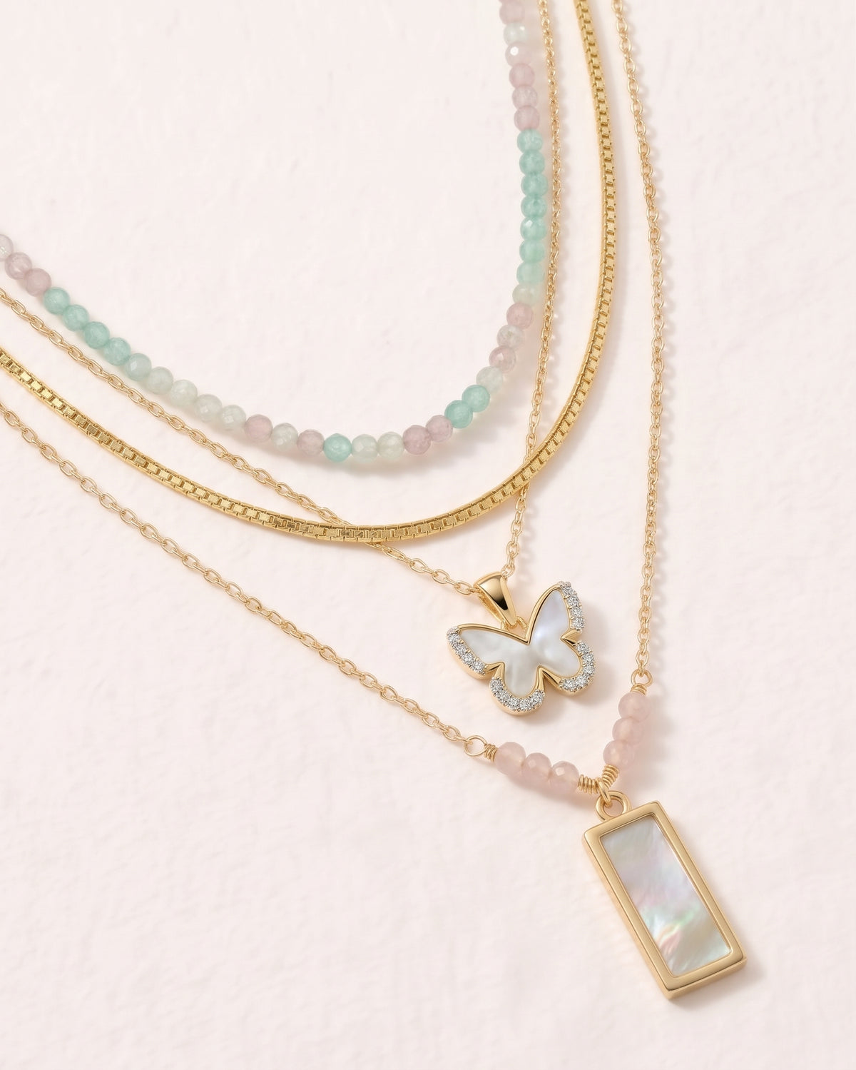 Butterfly Dreams — 14K Gold-Filled Necklace Stack