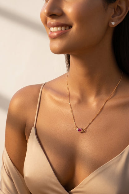 Fuschia Luxe — 14K Gold-Filled Necklace