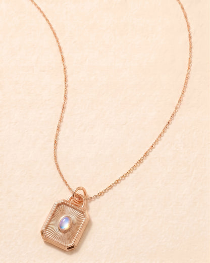 Moonstone Solitaire — 24K Gold-Filled Necklace