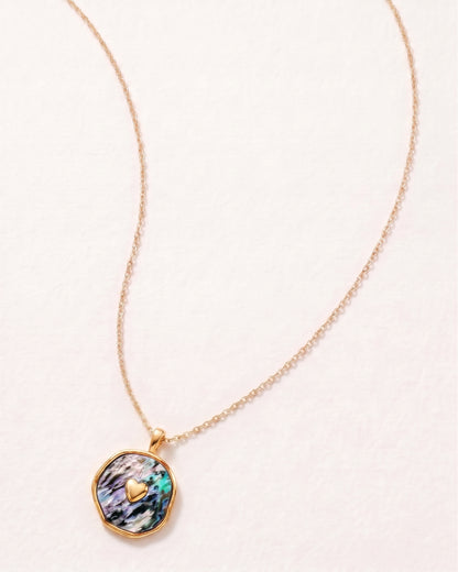Rainbow Love Shell 24K Gold Necklace