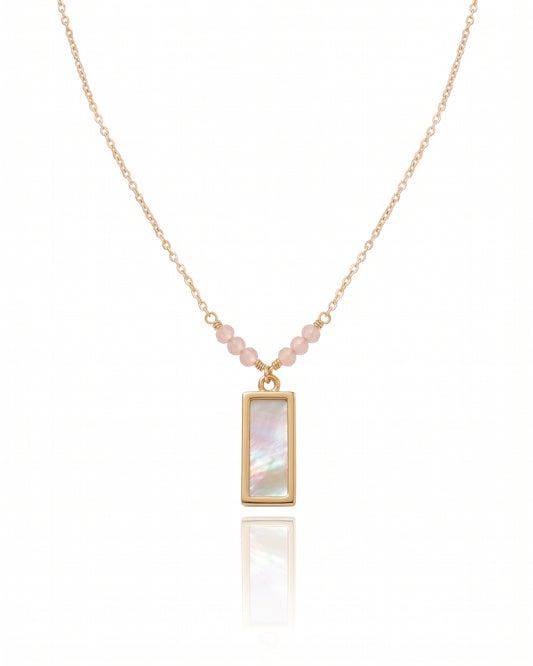 Aurora - Pearl & Morganite 16K Gold-Filled Necklace
