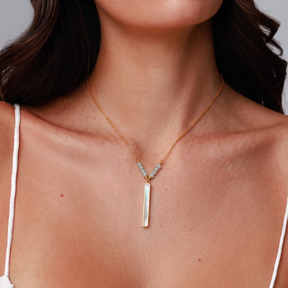 Renewal Pearl Bar 16K Gold-Filled Necklace