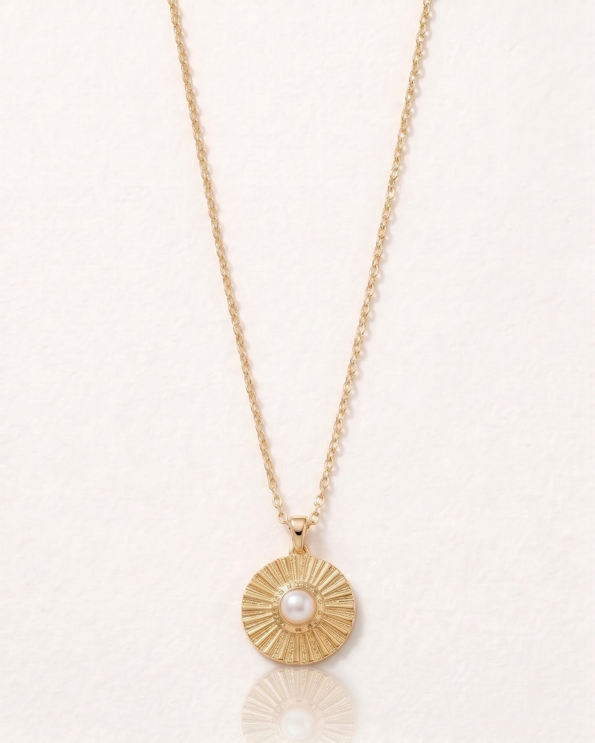 Gold Pearl Medallion — 14K Gold-Filled Necklace