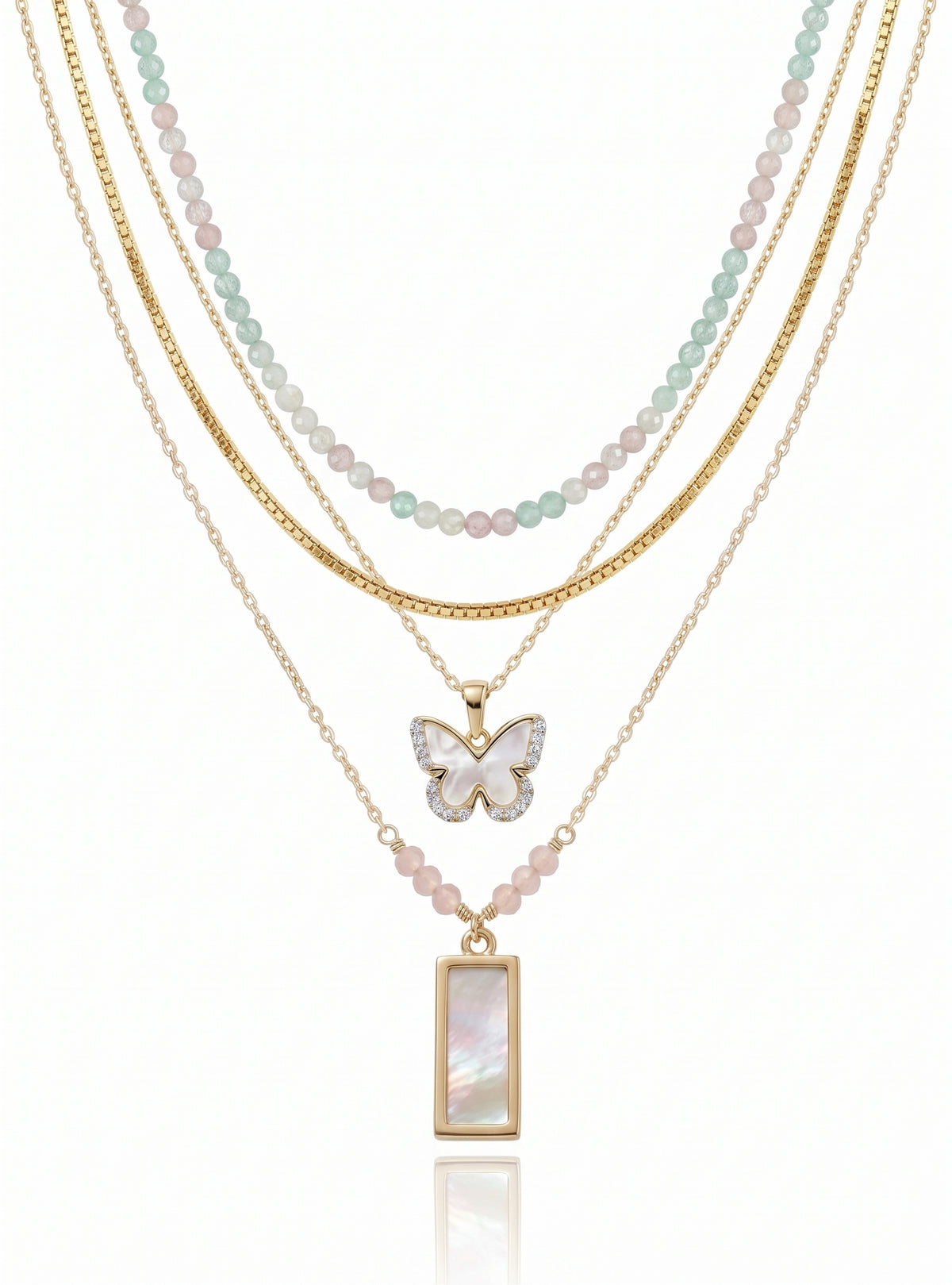 Butterfly Dreams — 14K Gold-Filled Necklace Stack