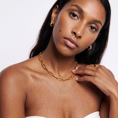 Chunky Gold-filled Paper Clip Base Necklace